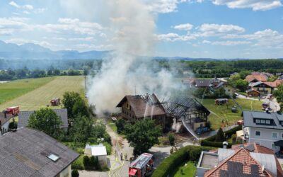 Großbrand in der Gemeinde Anthering